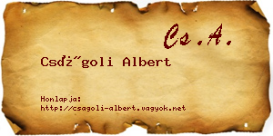Cságoli Albert névjegykártya
