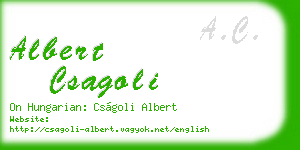 albert csagoli business card